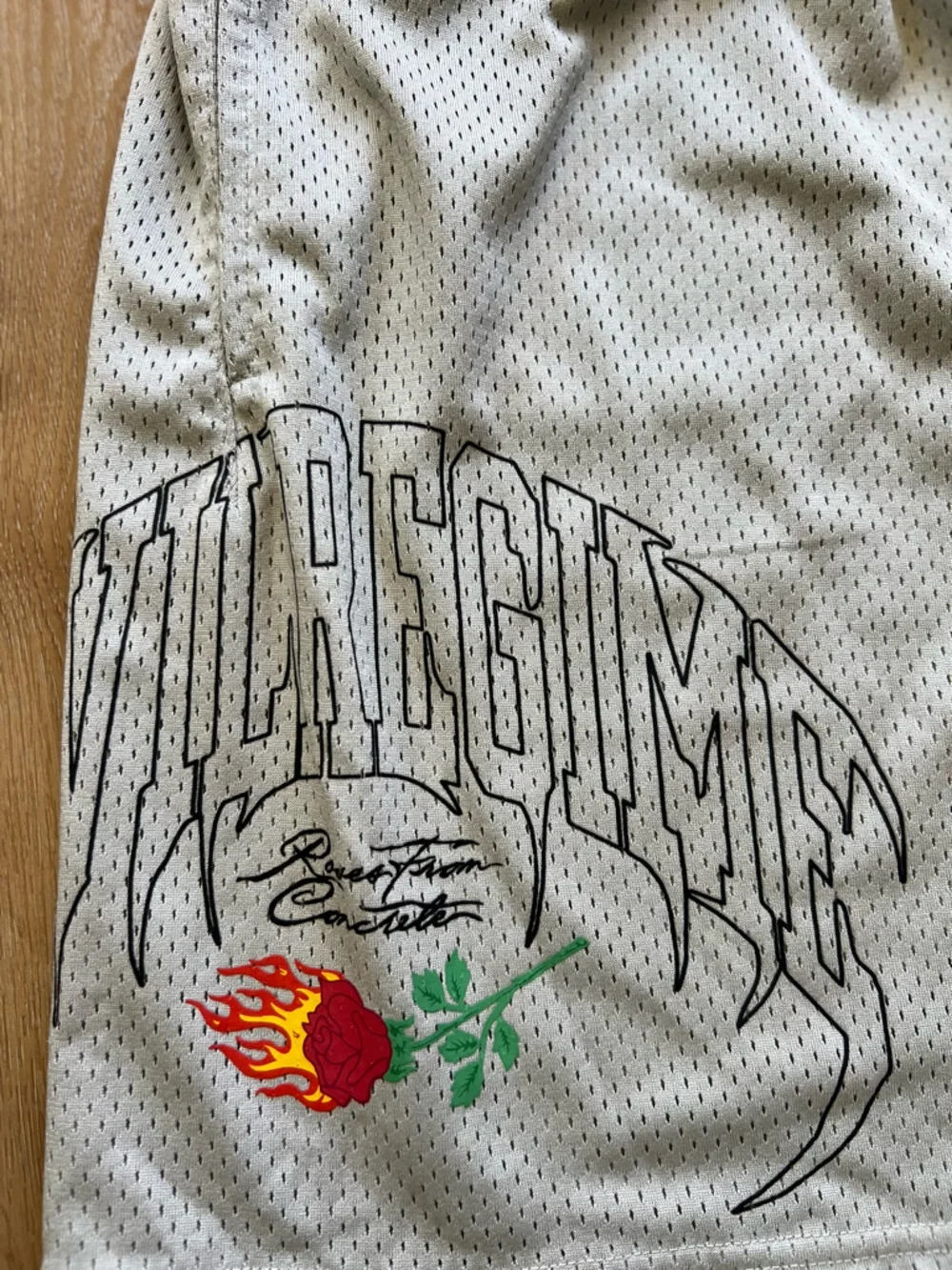 Civil Regime Roses From Concrete Mesh Shorts Men’s Large Gray Graphic